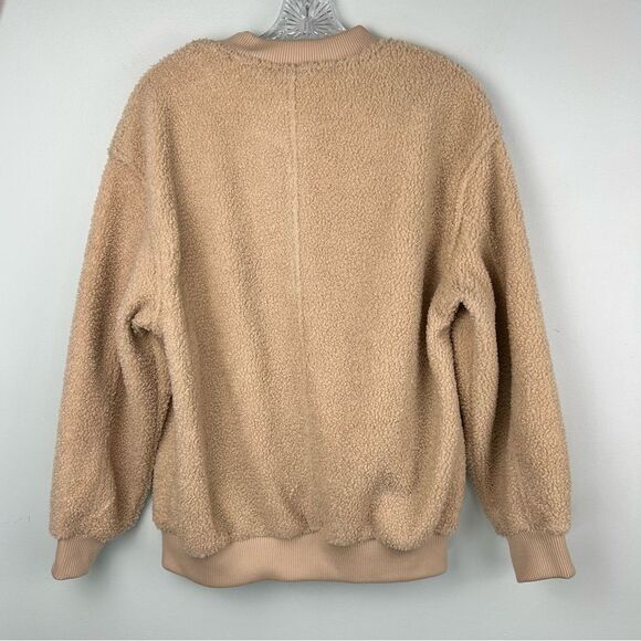 Avec Les Filles Sherpa Jacket Fuzzy Furry Warm Full Zip Tan Women’s Sz S - Picture 13 of 16